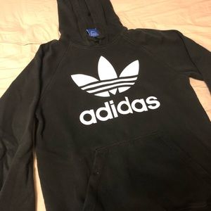 adidas trefoil hoodie black